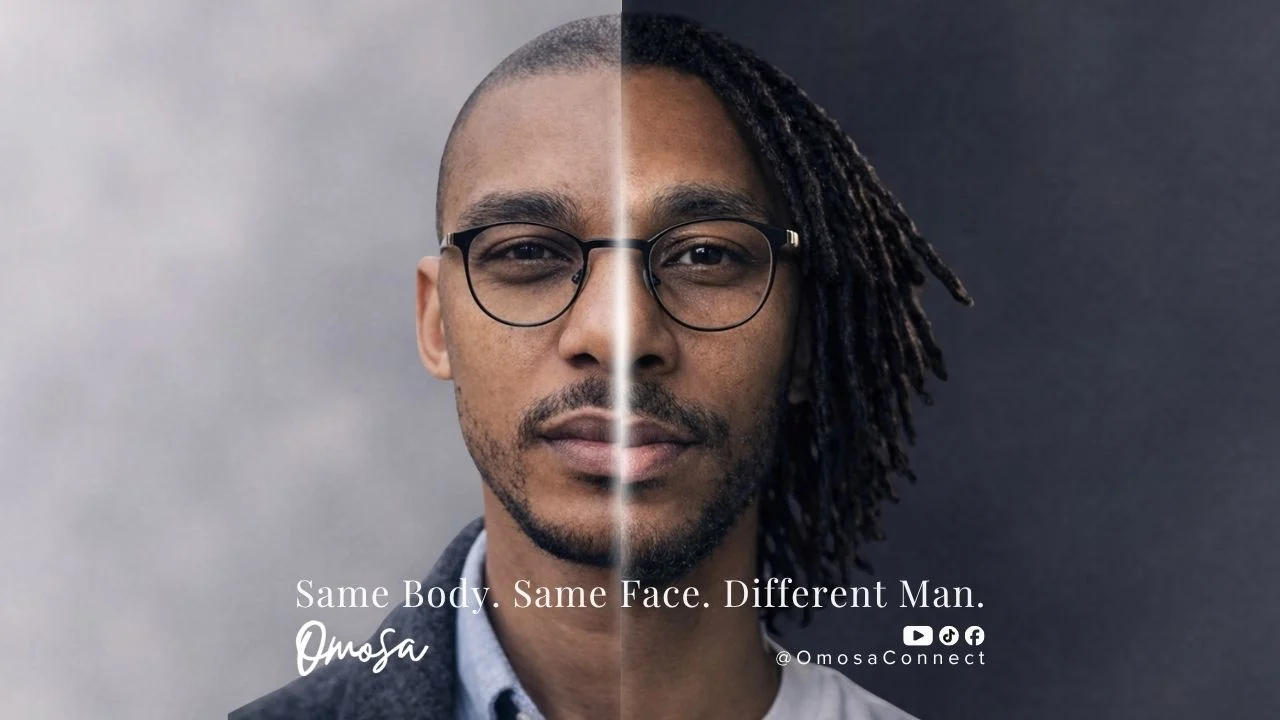Same body. Same face. Different man.